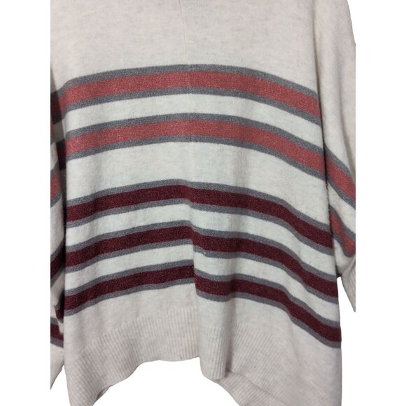 LOFT Poncho Sweater Women M Cream Oversized Casual Cozy Turtleneck Dolman Sleeve - Picture 6 of 11